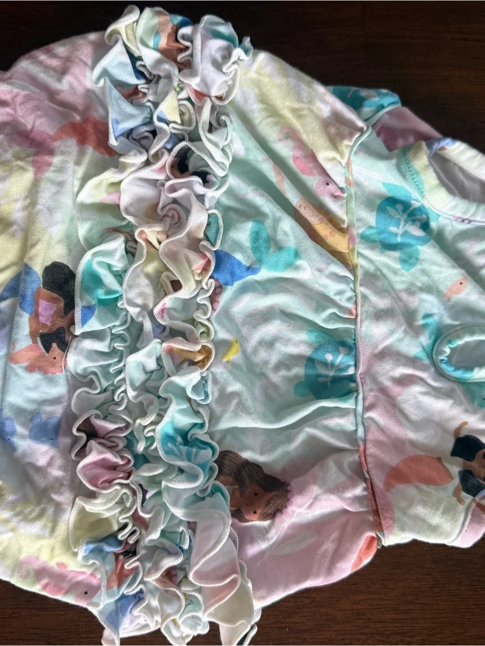 Like new Little Sleepies Pastel Mermaid Print One-Piece